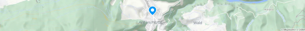 Kartendarstellung des Standorts für Pitztal-Apotheke (Filialapotheke) in 6471 Arzl im Pitztal